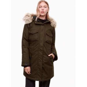 Aritzia Community Paradigm Military Down Olive Fishtail Parka Women’s Sz S